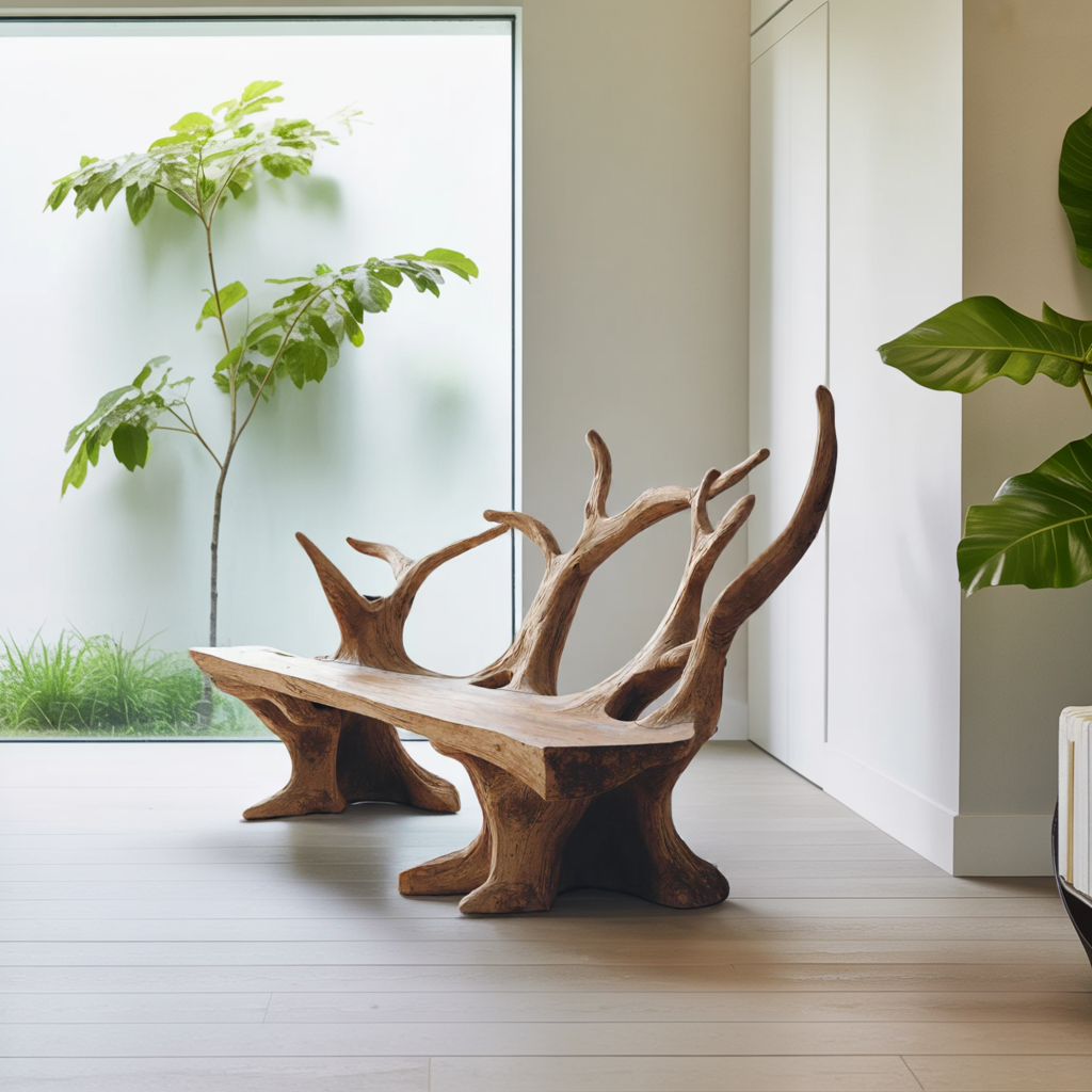 Handcrafted Branch Bench For Living Room Statement Pieces