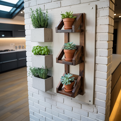 Rustic Wall Mounted Plant Shelf Hanging Planter For Balcony And Patio
