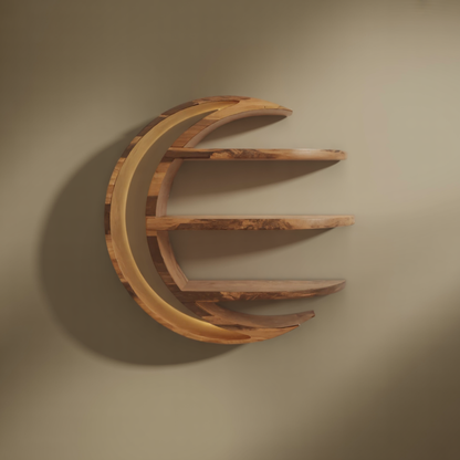 Modern Moon Shelf Crescent Wall Display For Bedroom And Nursery