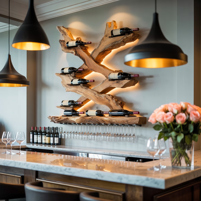 Mid Century Wine Rack For Living Room Bottle Display