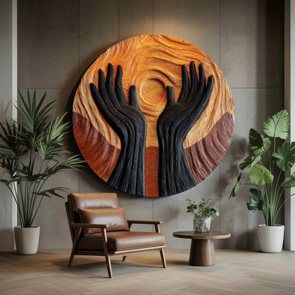 Handcrafted Solid Wood 3D Sculpture Wall Decor For Living Room