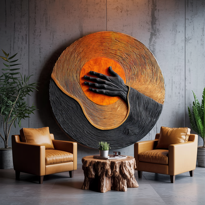 Handcrafted Wooden Wall Art Sculpture For Entryway Wall Decor