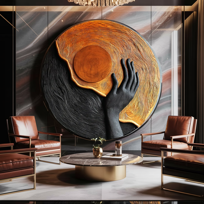 Mid Century Solid Wood 3D Sculpture Furniture Decor For Living Room