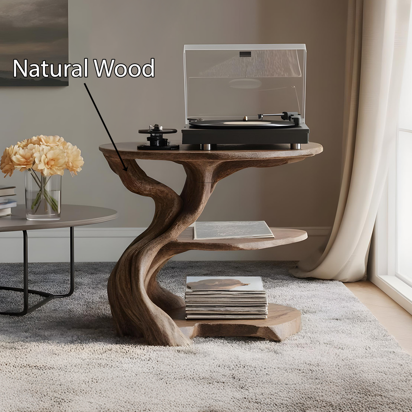 Handcrafted Wooden Media Stand Custom Living Room