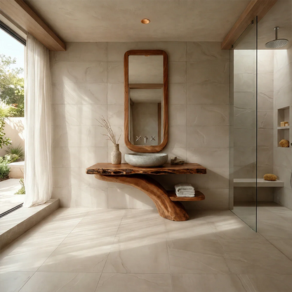 Live Edge Tree Base Bathroom Vanity Natural Solid Wood Statement Piece