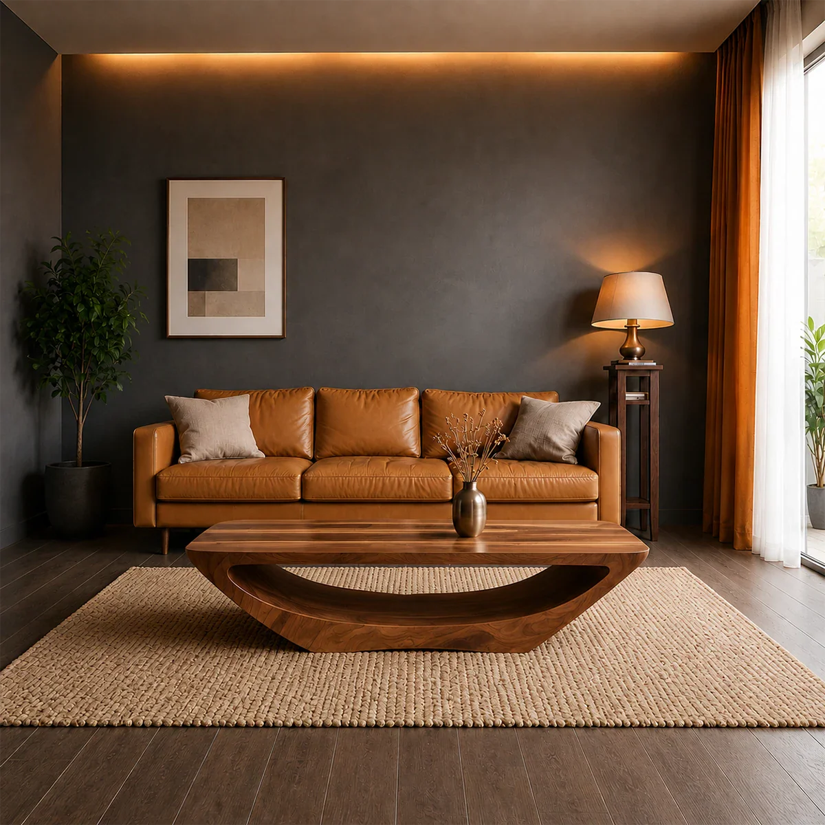 Contemporary coffee furniture showcasing fluid lines and architectural inspiration
