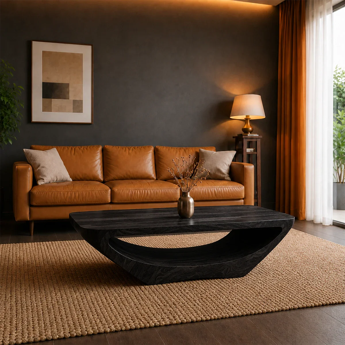 Modern accent table blending artistic craftsmanship with functional everyday use