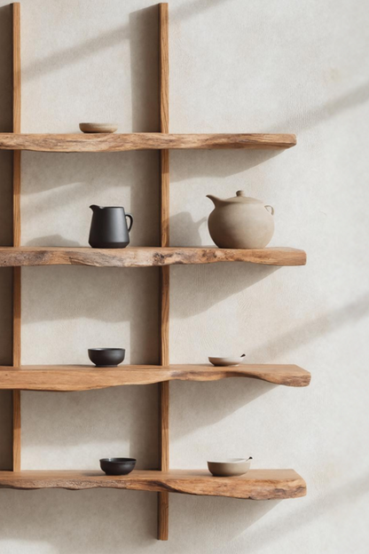 Rustic Live Edge Floating Shelf For Living Room Use