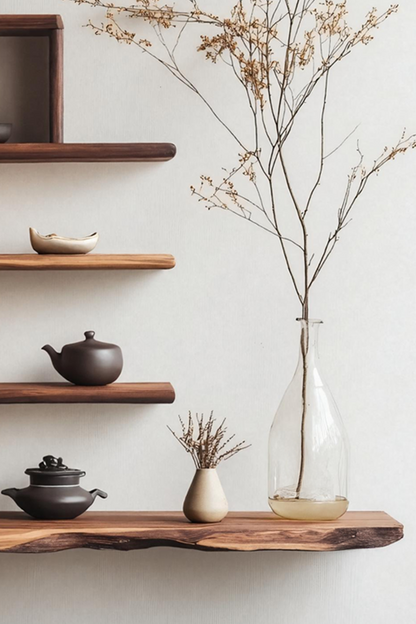 Farmhouse Live Edge Shelf For Bedroom Decor And Storage