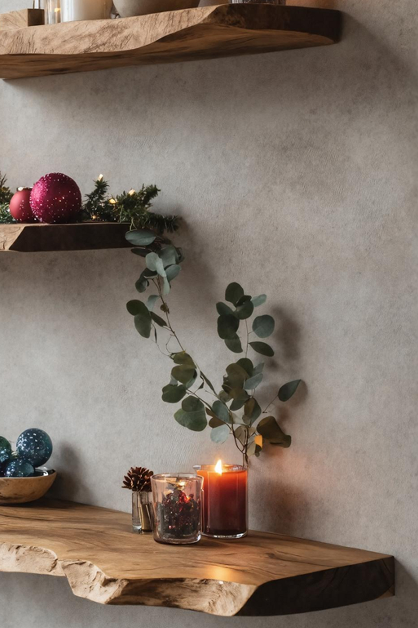 Mid Century Solid Wood Floating Shelf For Xmas Bedroom Organization