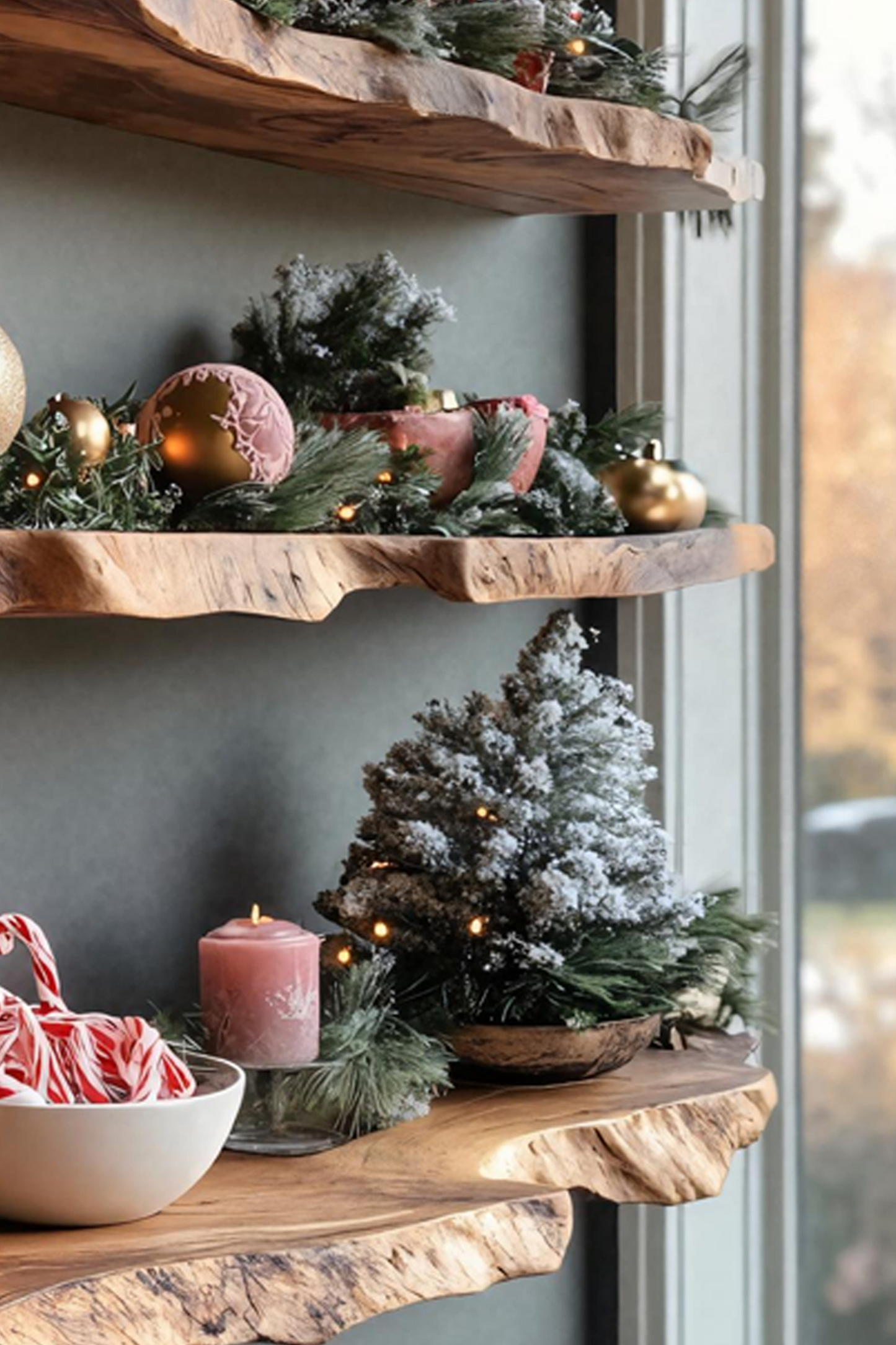 Mid Century Solid Wood Floating Shelf For Stylish Holiday Bedroom Decor