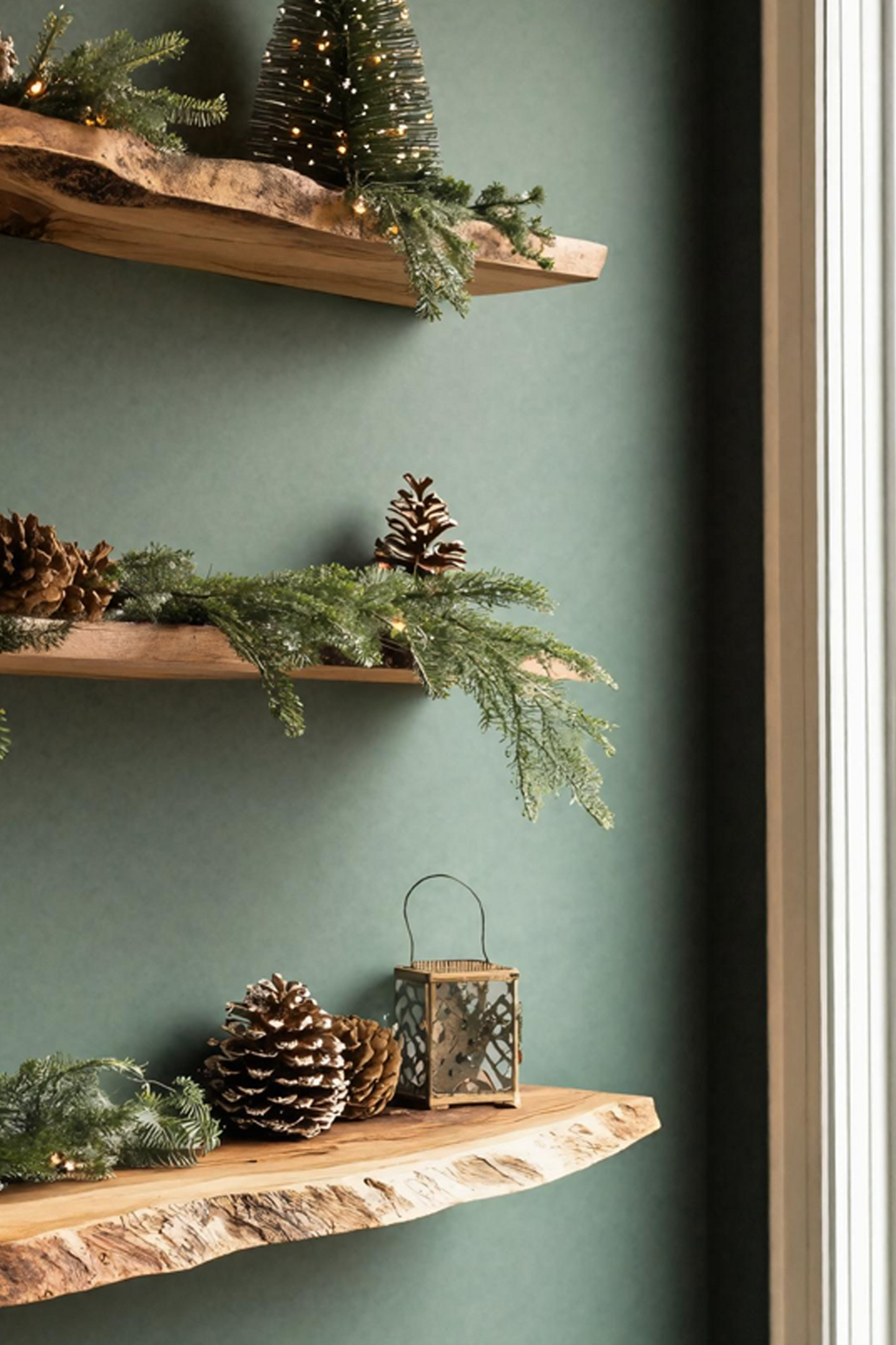 Handcrafted Solid Wood Floating Shelf For Festive Entryway Design