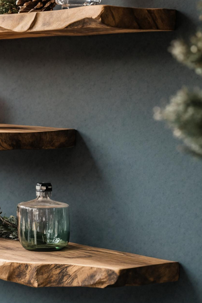 Mid Century Wooden Floating Shelf For Living Room Christmas Decor