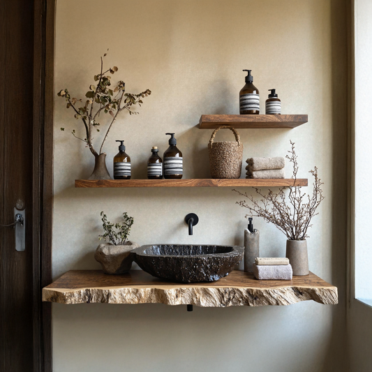 Farmhouse Bathroom Shelf Organizer For Small Bathrooms