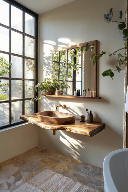 Handcrafted Vanity With Storage For Bathroom Design