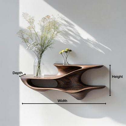 Handcrafted Live Edge Wall Mount Shelf For Living Room