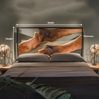 Artistic Live Edge Headboard For Bedroom Centerpiece