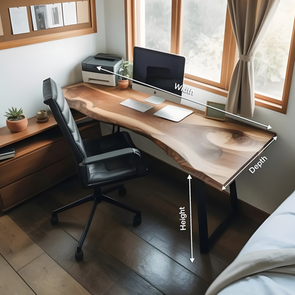 Modern Live Edge Desk For Minimalist Home Office Placement