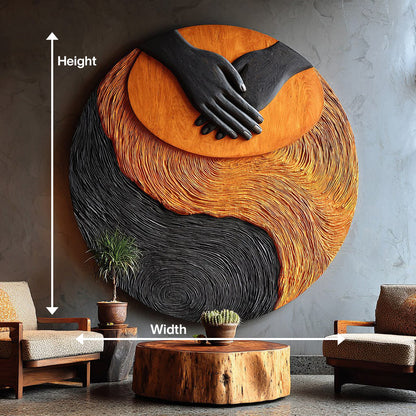 Modern Solid Wood 3D Sculpture Wall Decor For Entryway Design