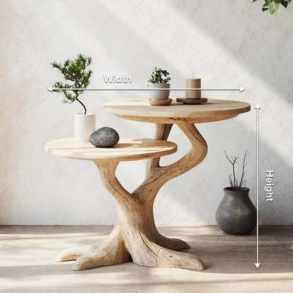 Rustic Round End Table For Living Room Decor