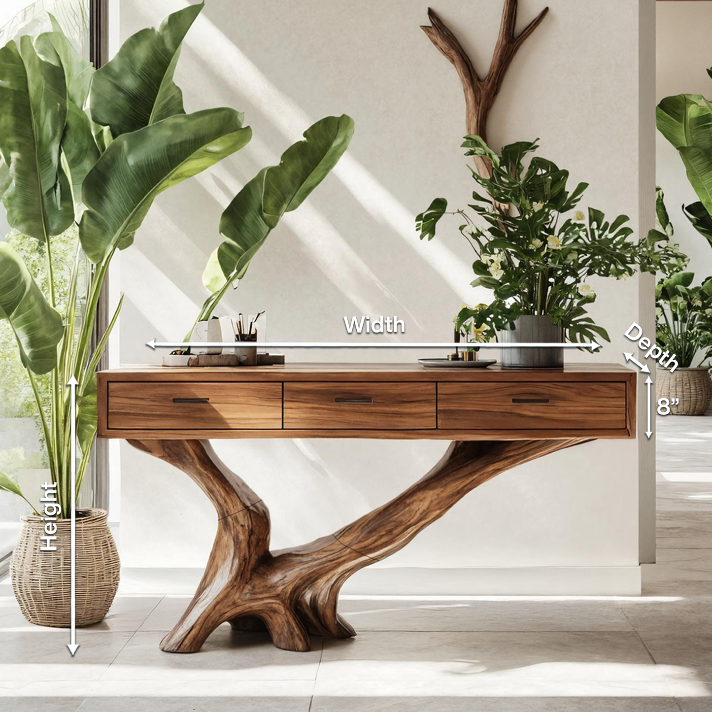 Handcrafted Live Edge Entryway Table For Living Room Modern Farmhouse