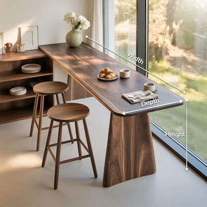 Modern Minimalist Wood Bar Table For Kitchen And Dining