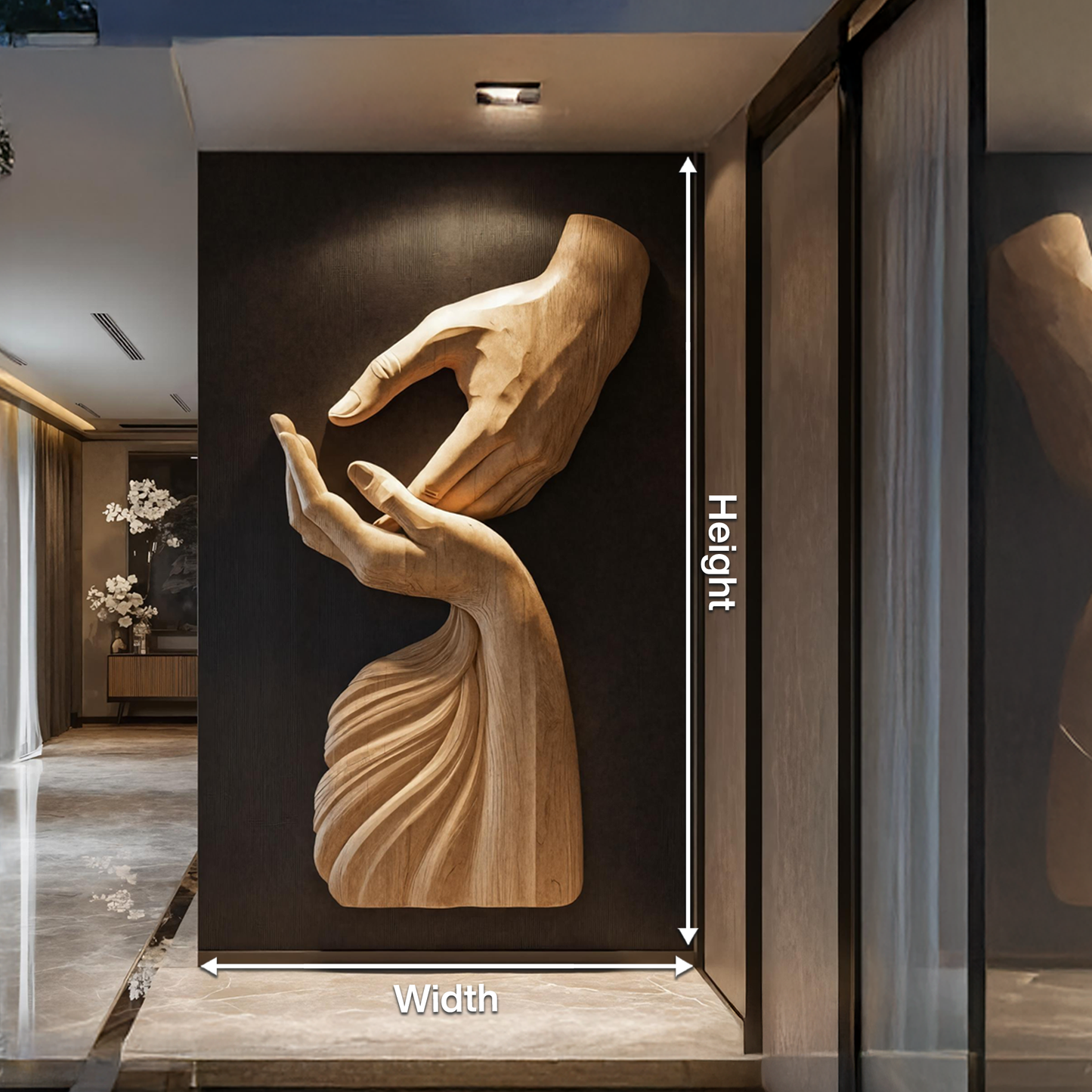 Mid Century 3D Wood Wall Art For Living Room Accent Decor