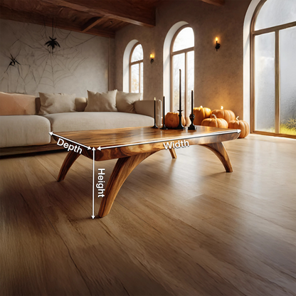 Handcrafted Wooden Live Edge Coffee Table Livingroom Decor Ghost Vibes