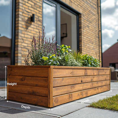 Stylish Solid Wood Planter Box For Garden Use