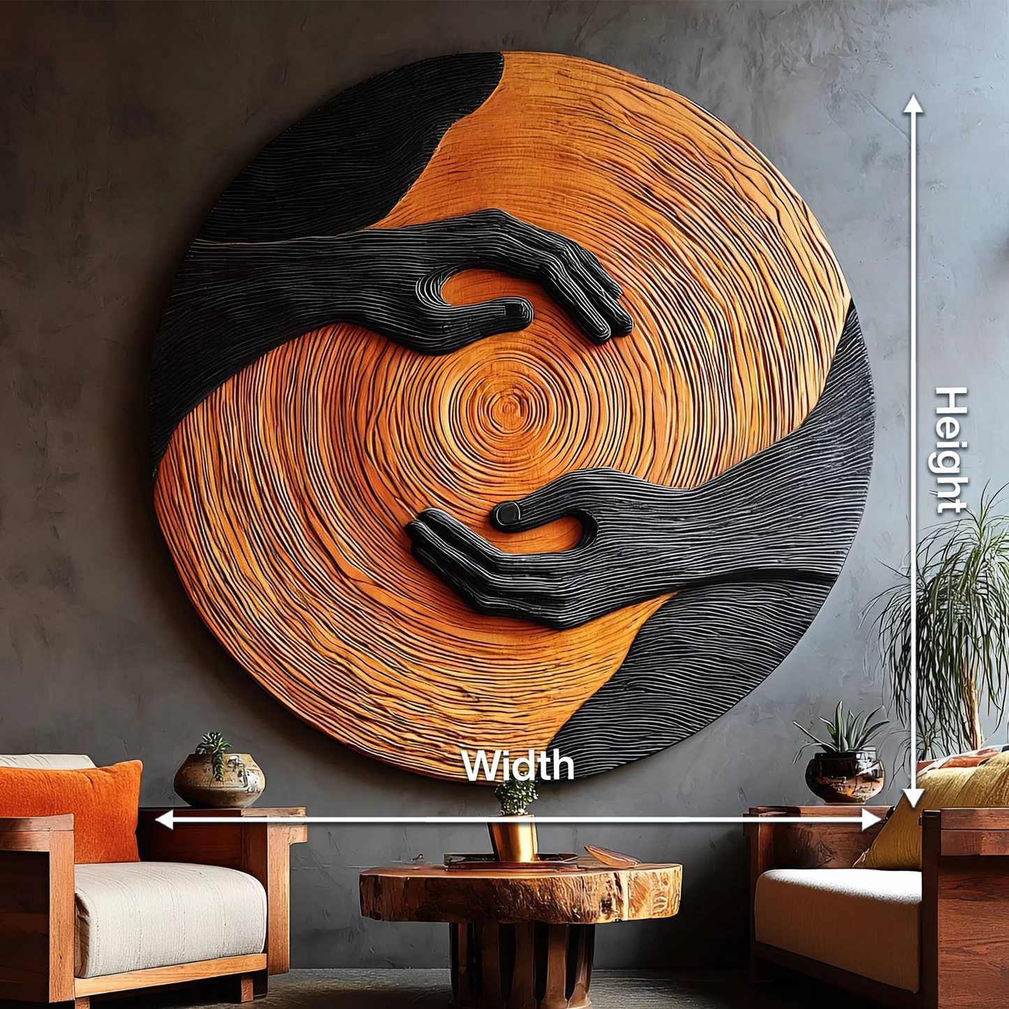 Mid Century Solid Wood 3D Sculpture For Furniture Decoration