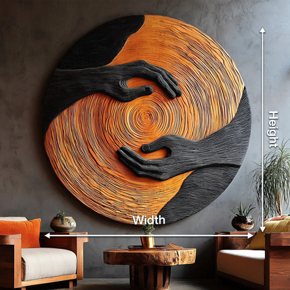 Mid Century Solid Wood 3D Sculpture For Furniture Decoration