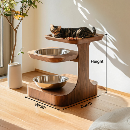 Farmhouse Feeding Stand For Dog Food Bowl Storage