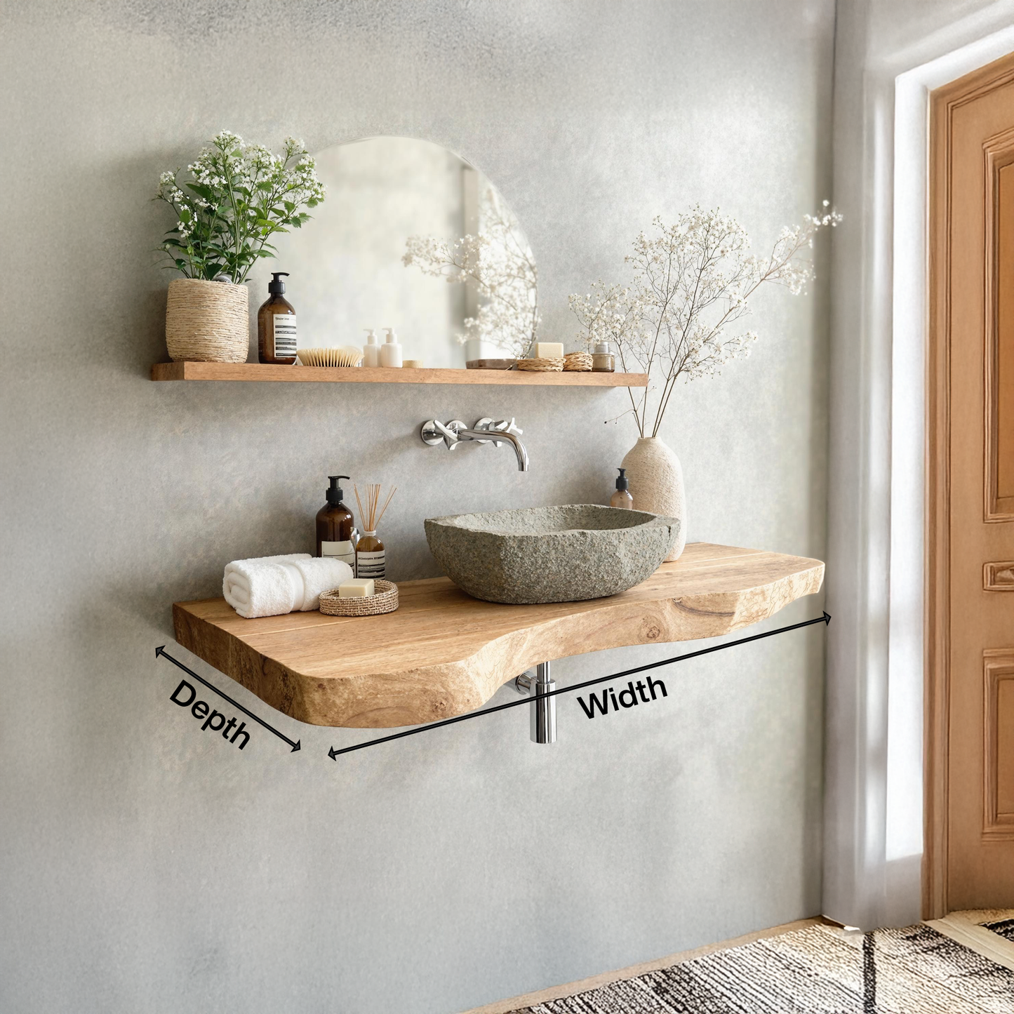 Rustic Live Edge Vanity For Modern Bathroom Designs