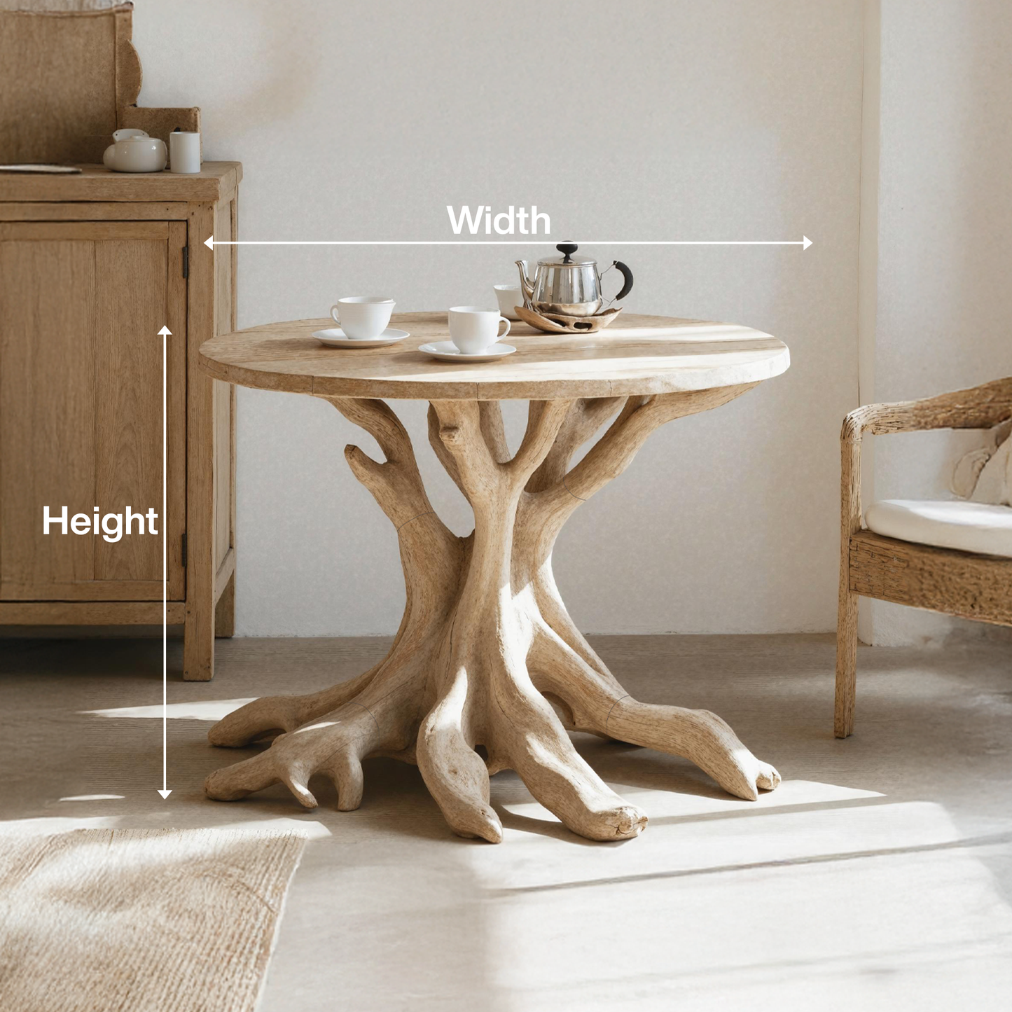 Farmhouse Round End Table Small Space Solution