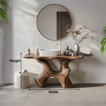 Rustic Solid Wood Vanity For Handmade Bathroom Look