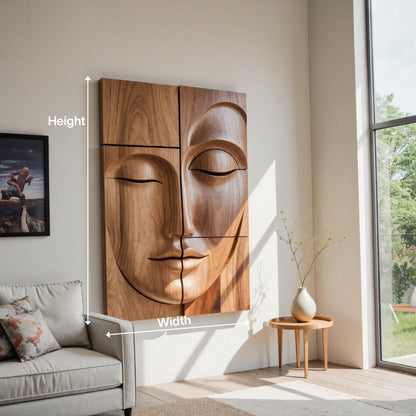 Modern Buddha Face Wall Art Living Room Entryway