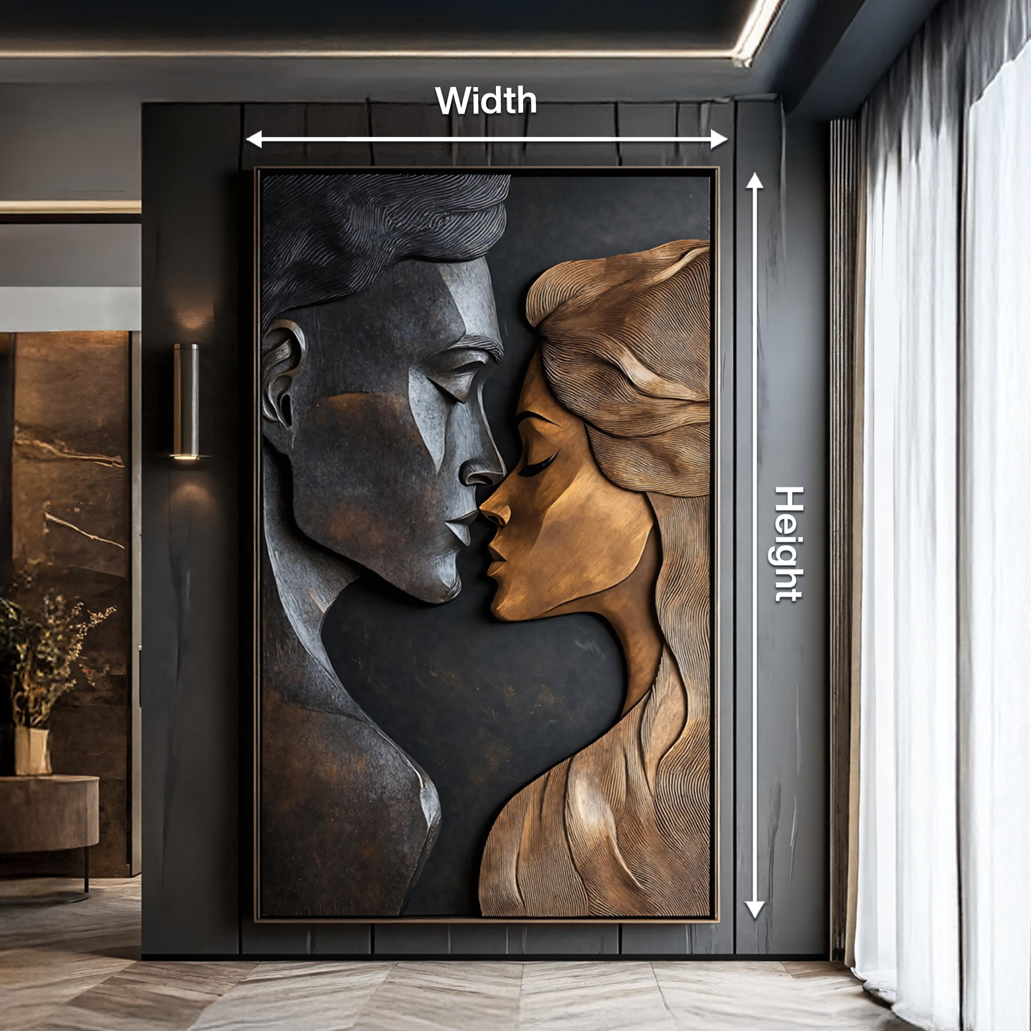 Handcrafted Large Sculpture Wall For Entryway Statement