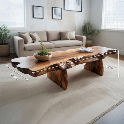 Live Edge Coffee Table With Organic Slab For Living Room And Interior