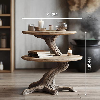 Rustic Solid Wood End Table For Modern Living Room