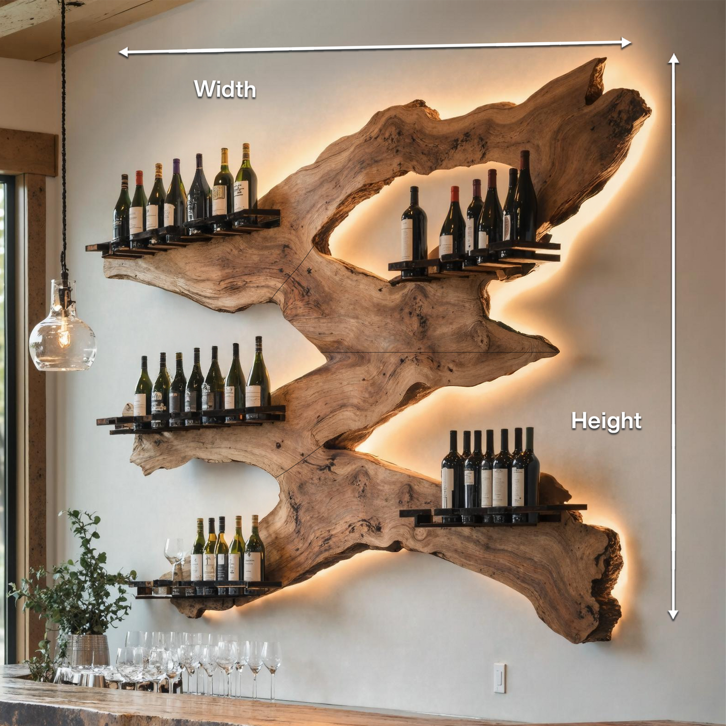 Handcrafted Wine Holder For Kitchen Wine Wall Accent