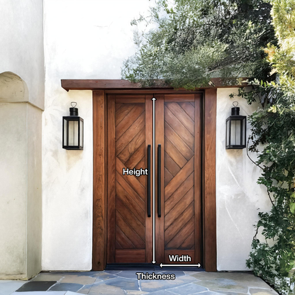 Rustic Double Front Door Modern Entryway Contemporary House Villa