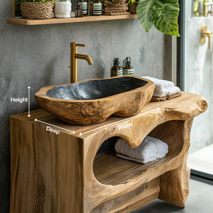 Solid Wood Sink Farmhouse Look For Bathroom Vanity Decor