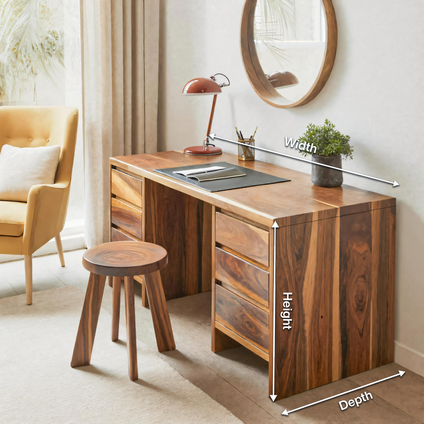 Modern Desk With Drawers Minimalist Office Table For Home Study And Workspace