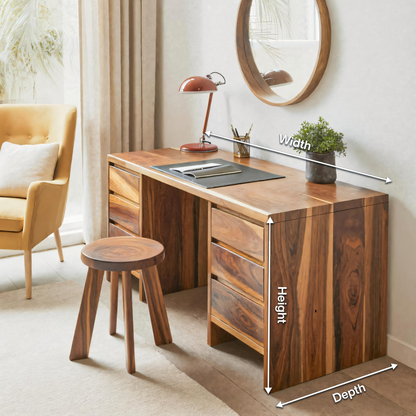 Modern Desk With Drawers Minimalist Office Table For Home Study And Workspace