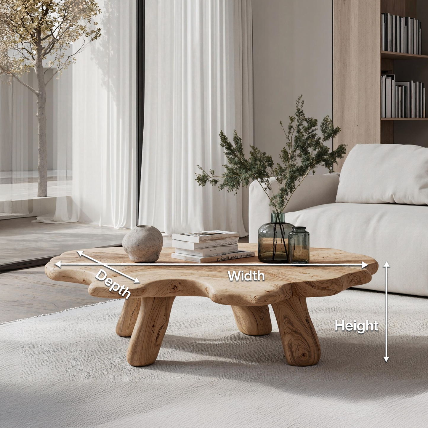 Rustic Low Table For Cozy Living Room