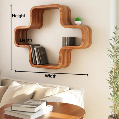 Modern Geometric Wall Mounted Bookshelf For Living Room And Office