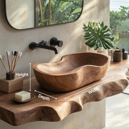 Farmhouse Wood Wash Basin Natural Style For Bathroom