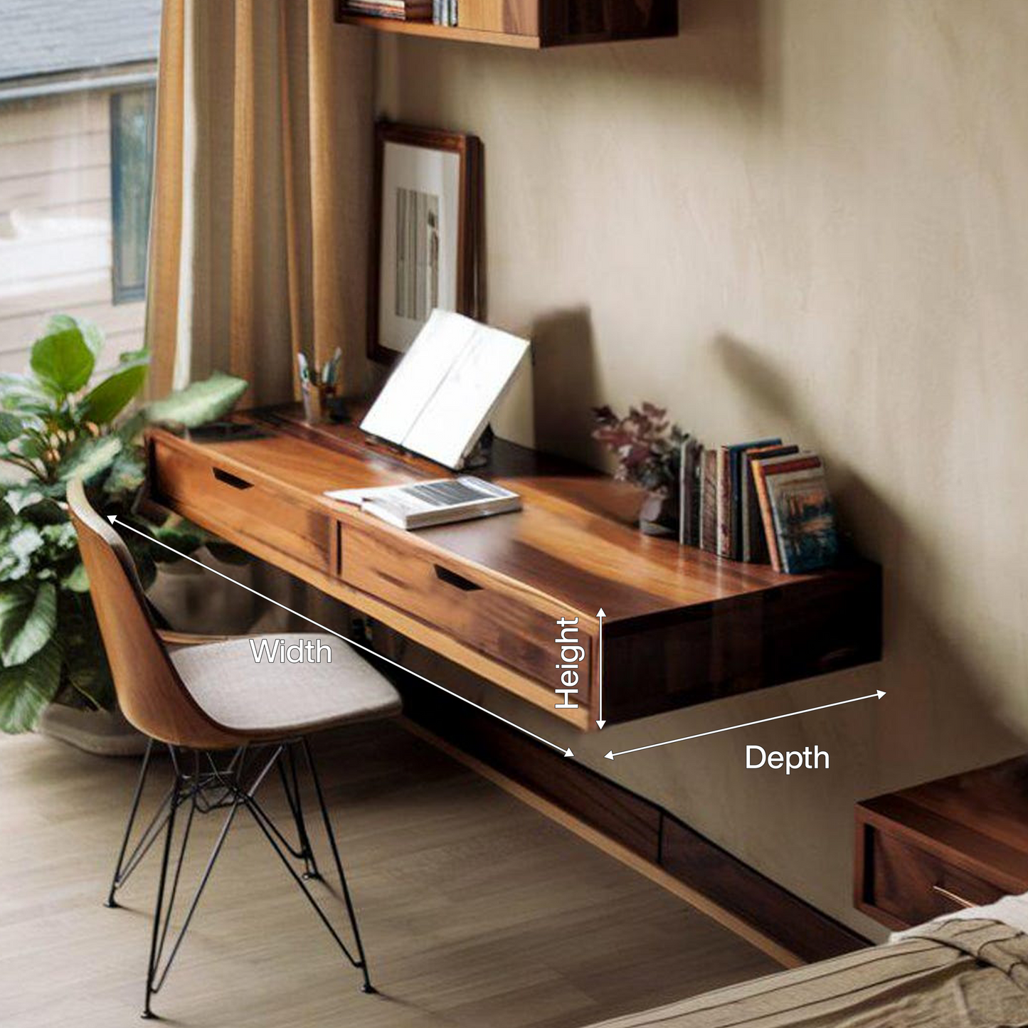 Modern Floating Desk For Bedroom And Office Setup