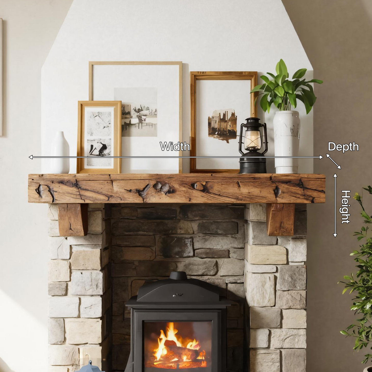 Rustic Fireplace Mantel Beam For Cozy Living Room Decor