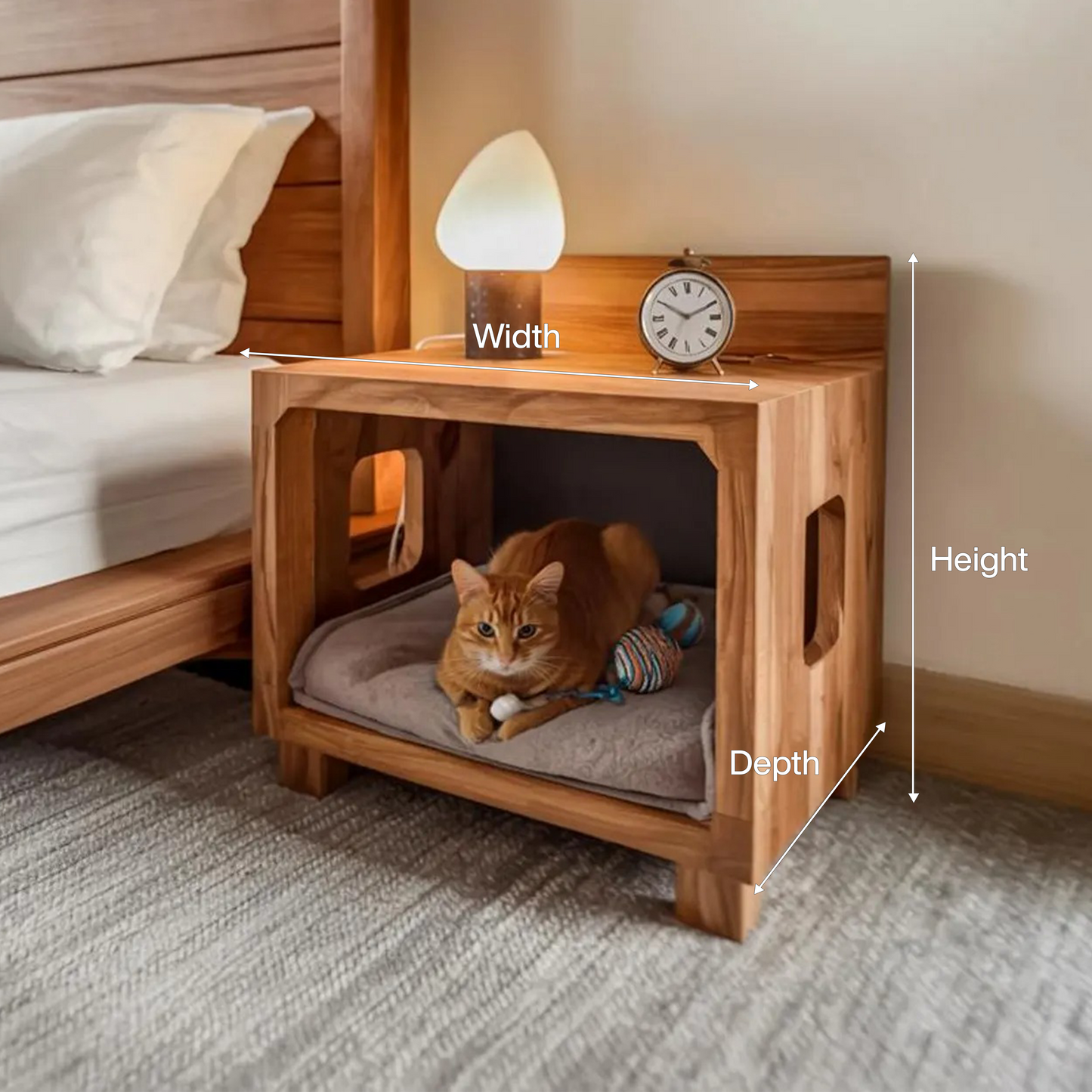 Modern Nightstand With Pet Bed For Small Spaces